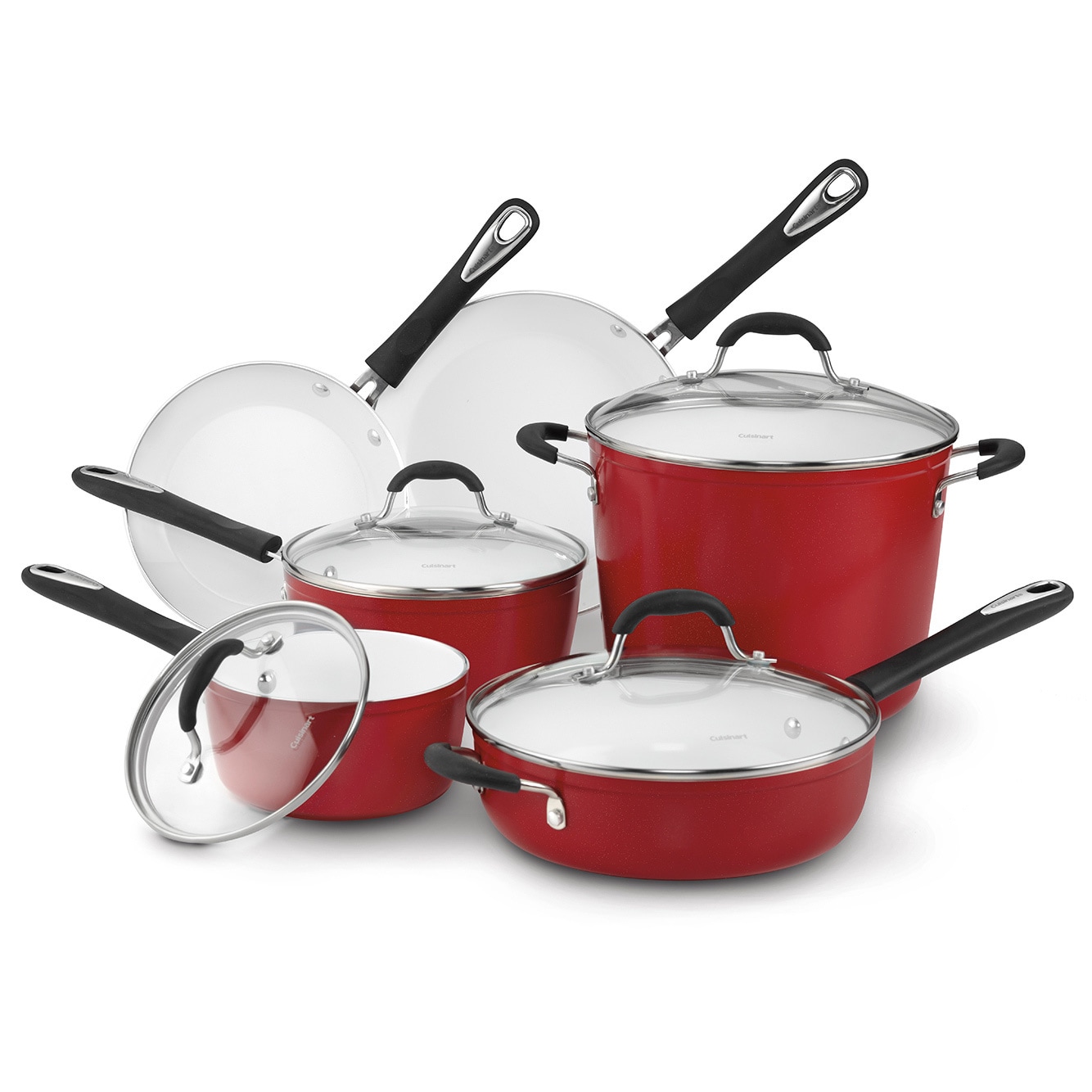 Cuisinart Elements Non-Stick 8, 10 & 12 Skillet Pack - Red