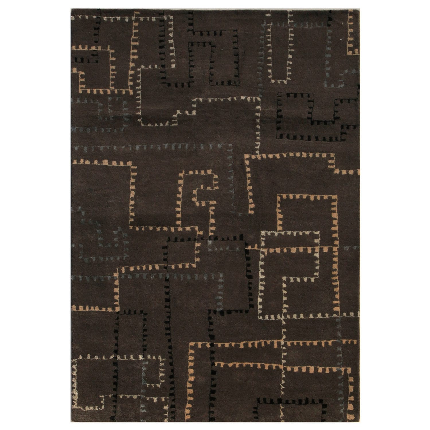 Hand tufted Contemporary Liquorice Wool/ Silk Rug (8 X 10)