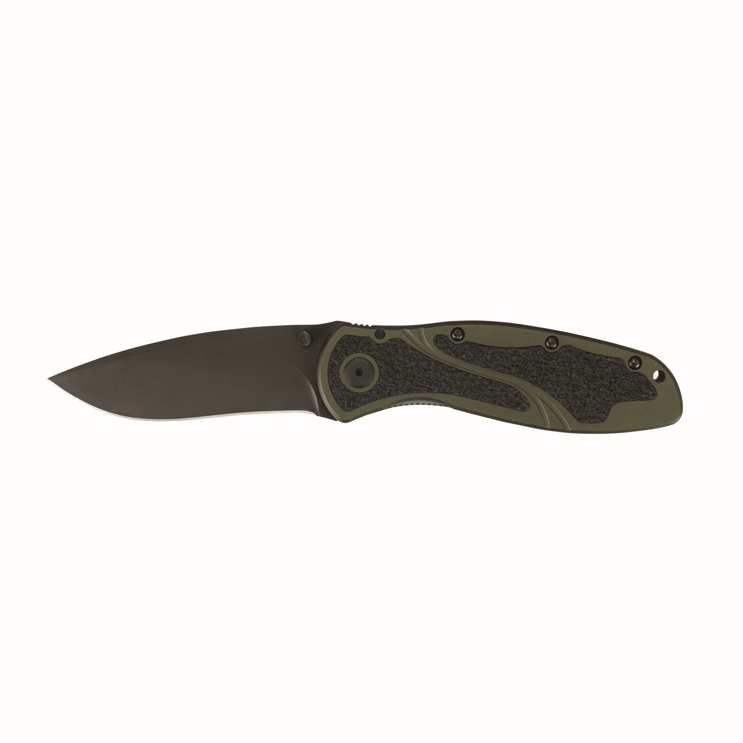 Kershaw Blur Olive Drab Black Blade Folding Knife (Olive DrabBlade materials Sandvik 14C28N ,6061 T6 anodized aluminum, Trac Tec insertsHandle materials 6061 T6 anodized aluminumBlade length 3.375 inches Handle length 4.5 inches Weight 0.5Dimensions