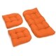 preview thumbnail 4 of 5, Blazing Needles 3-piece Solid-color Settee Replacement Cushion Set