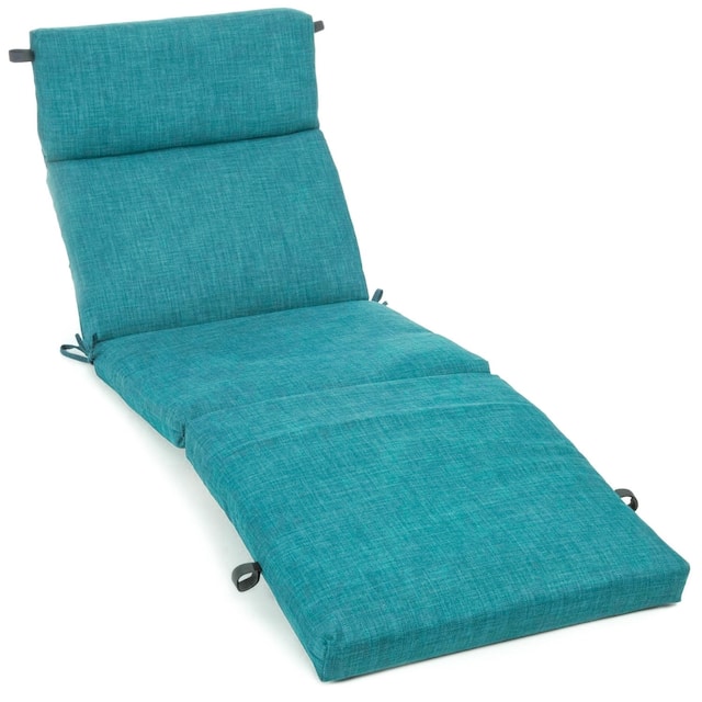 Blazing Needles 72-inch All-Weather Chaise Lounge Cushion - Aqua Blue