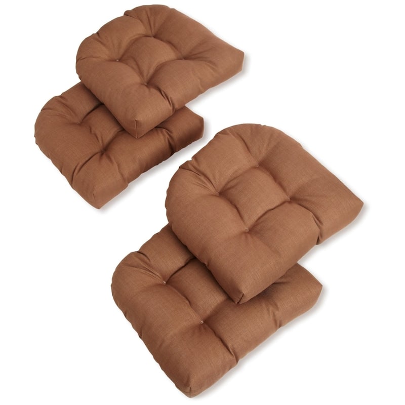 Blazing Needles 19-in. U-shaped Chair Cushions (Set of 4) - 19 x 19 - Mocha