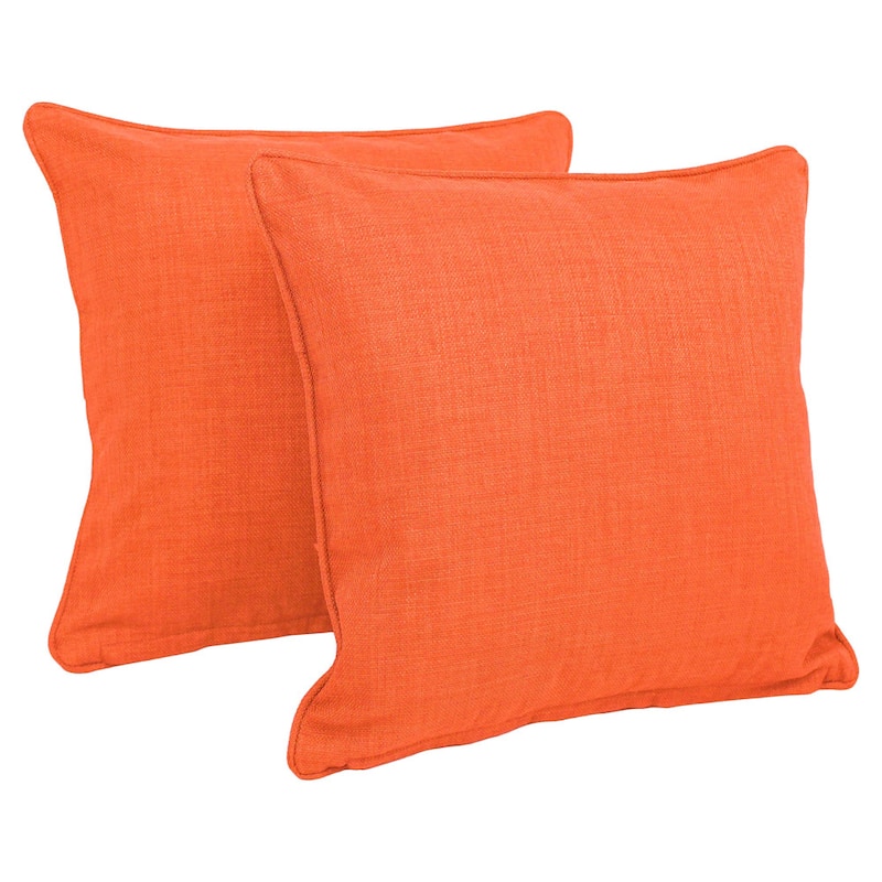 Blazing Needles 17-inch All-Weather Throw Pillow (Set of 2) - Tangerine Dream
