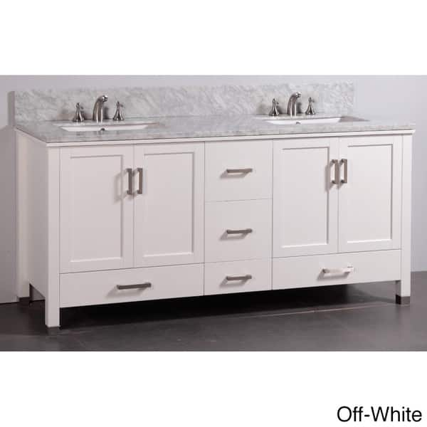 Mable-top 72-inch Double Sink Bathroom Vanity and Dual Matching Mirrors ...