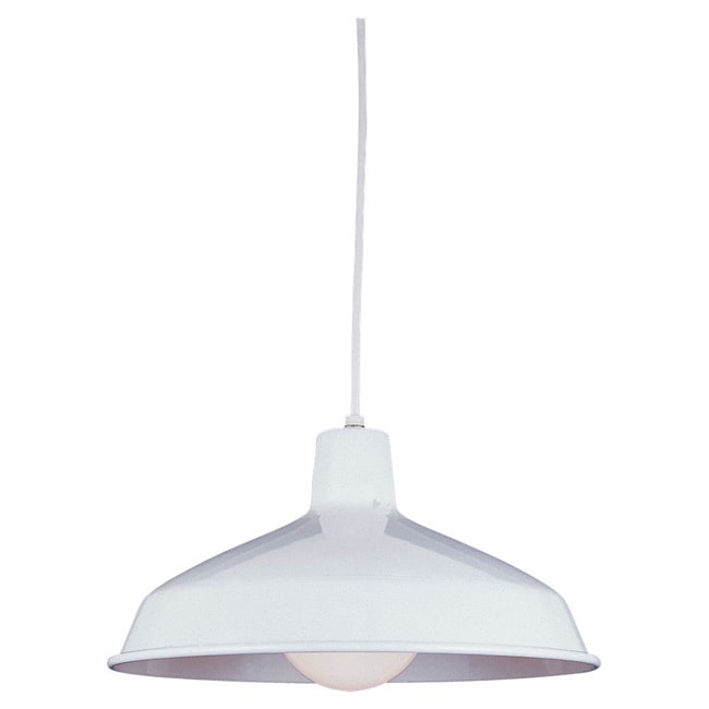 Pendant Single Light White Finish