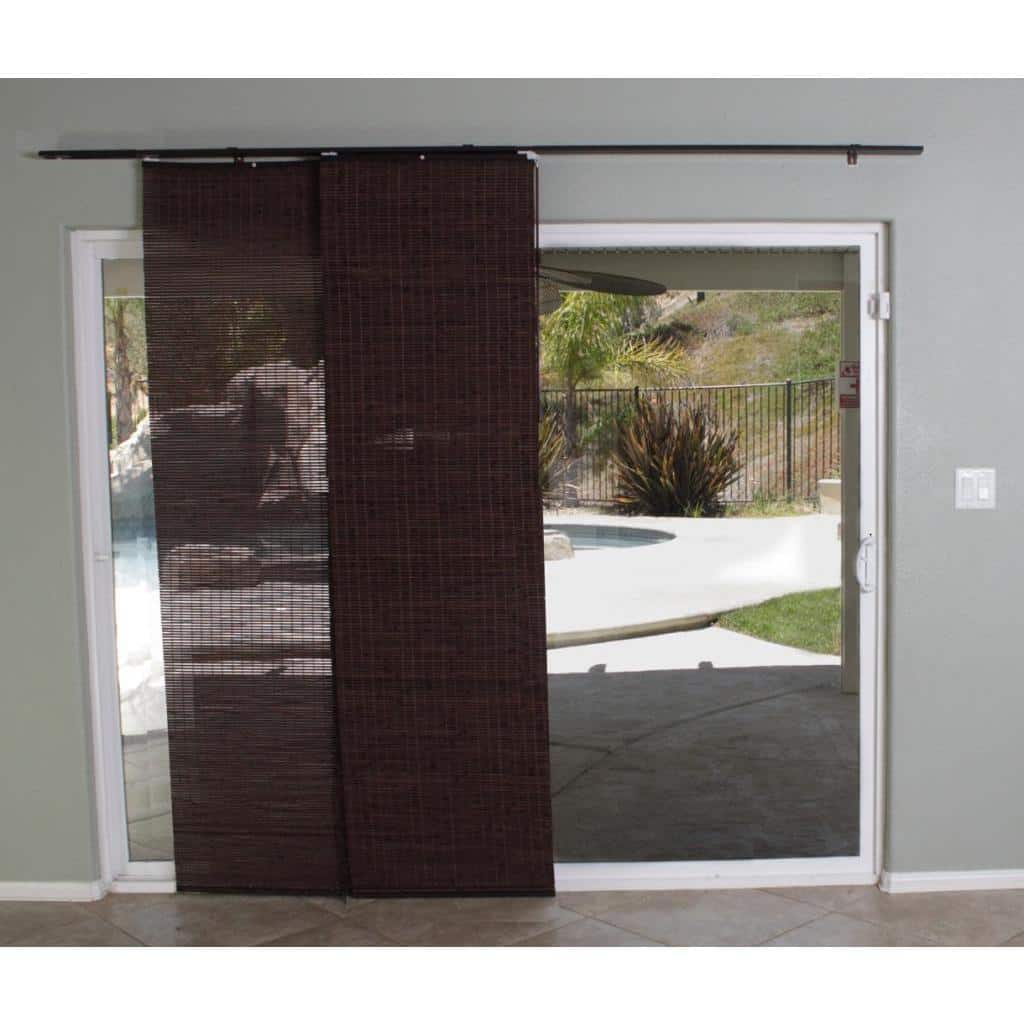 Radiance Walnut Privacy Panel Track Sliding Shade - 78 x 84