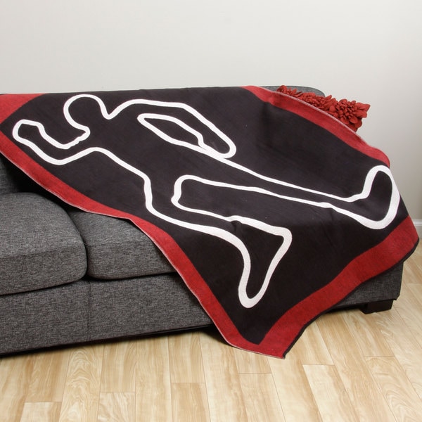 Crime Scene Chalk Outline Flannel Throw Throws