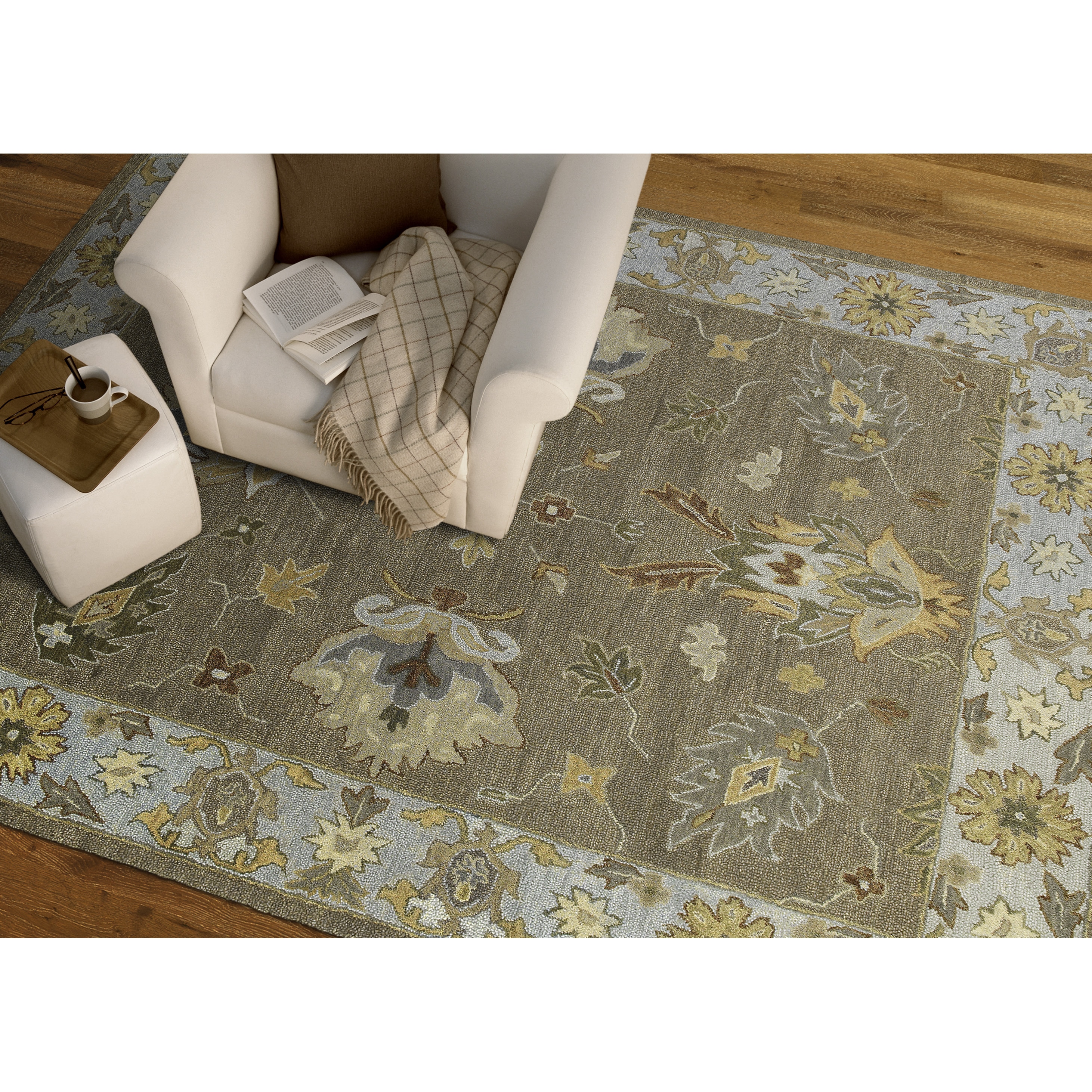 Felicity Casual Khaki Hand Tufted Wool Rug (76 X 90)