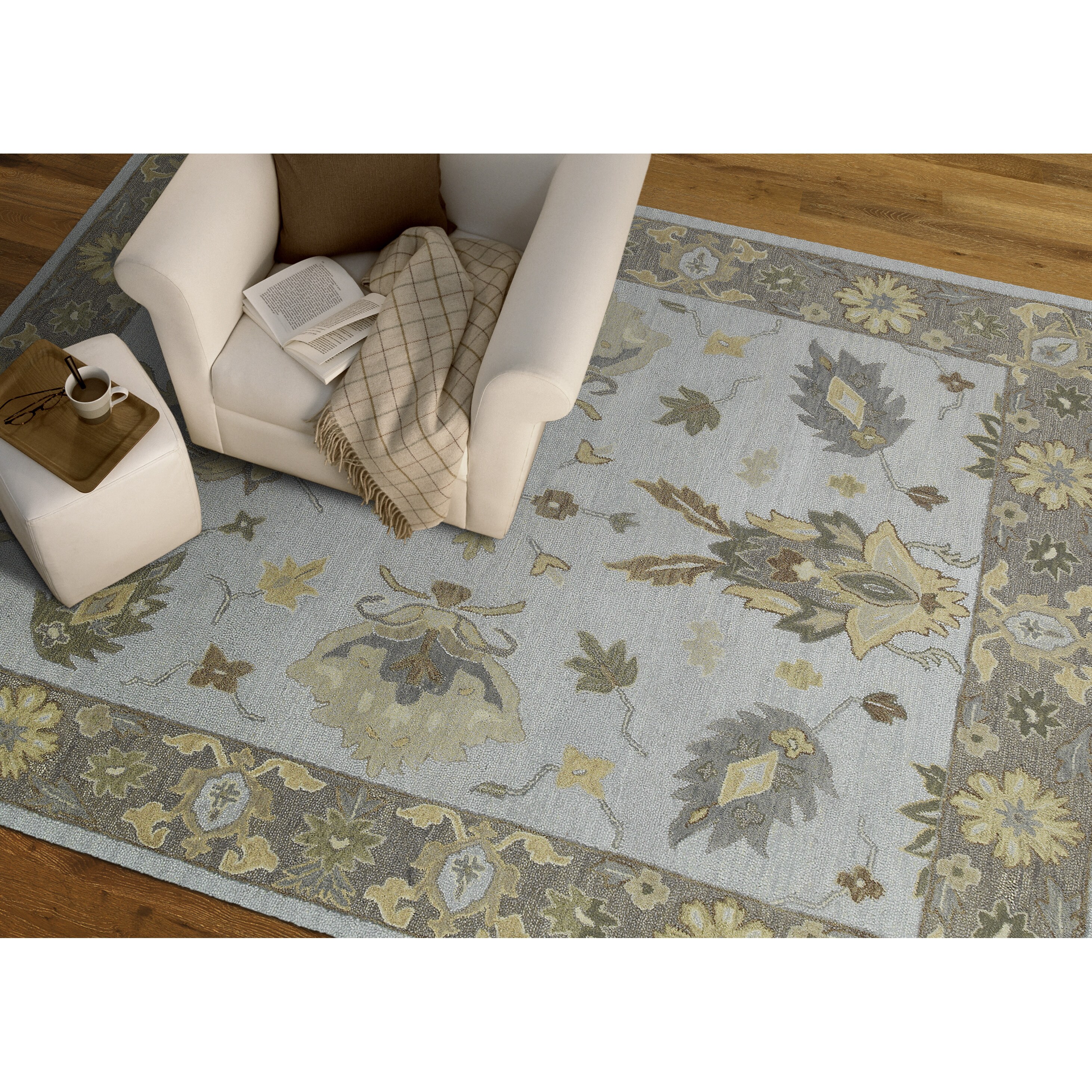 Felicity Casual Light Blue Hand Tufted Wool Rug (20 X 30)