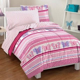 Butterfly Dots 7-piece Bed in a Bag with Sheet Set