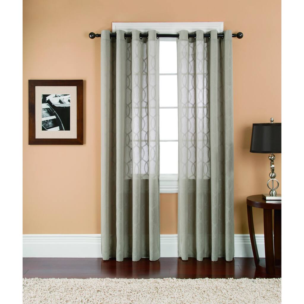 Brielle Athens Sheer Grommet Curtain Panel Pair