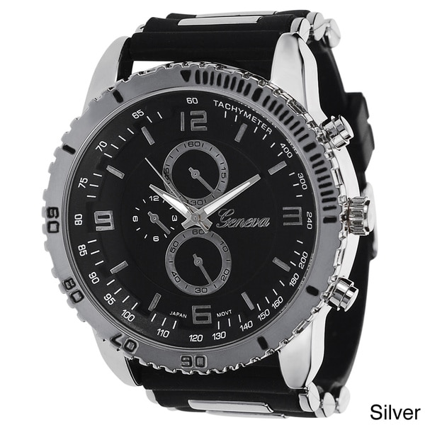 Geneva Platinum Men's Silicone Strap Japanese Quartz Watch Geneva Platinum Women's Geneva Watches