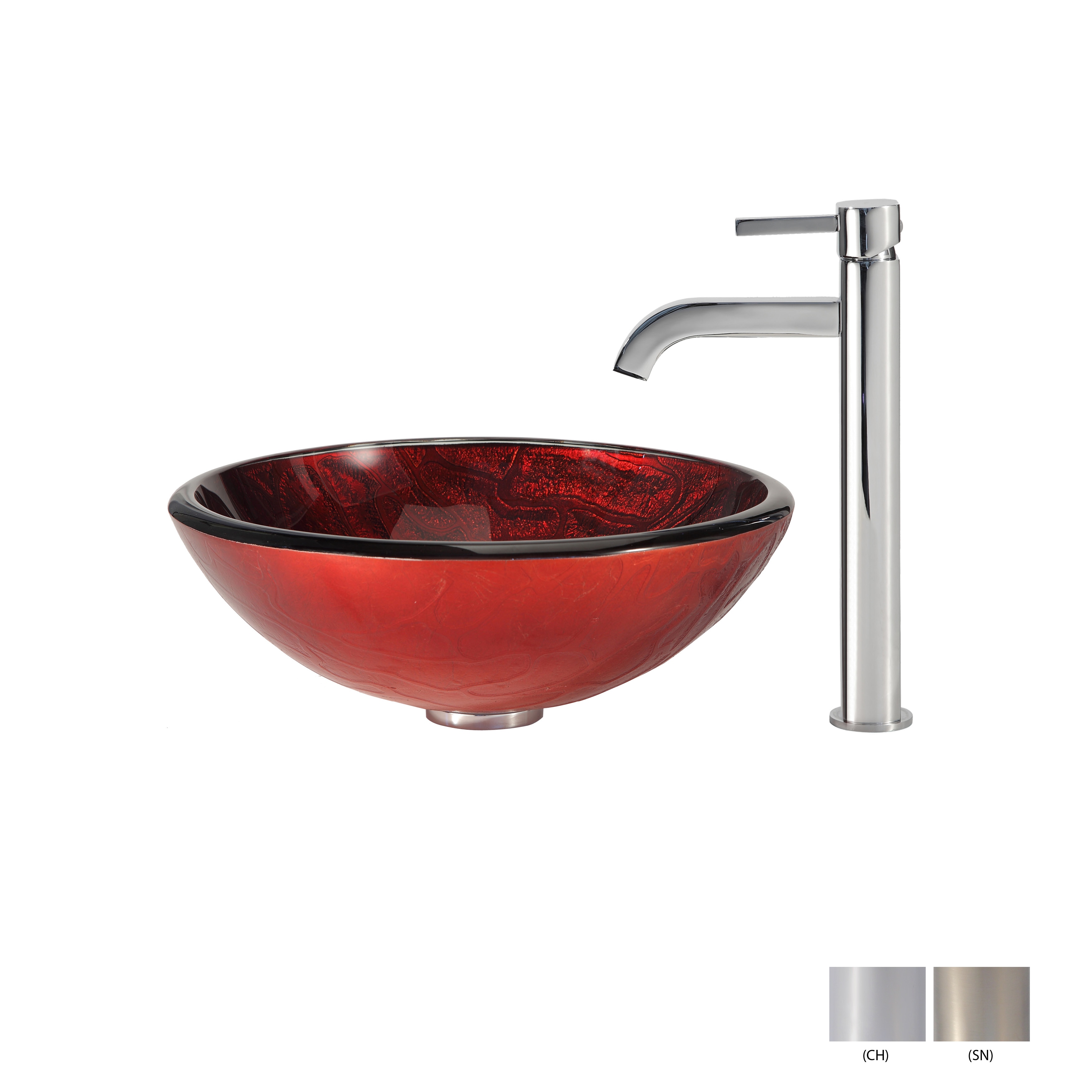 Kraus Bathroom Combo Set Charon Glass Vessel Sink And Ramus Faucet