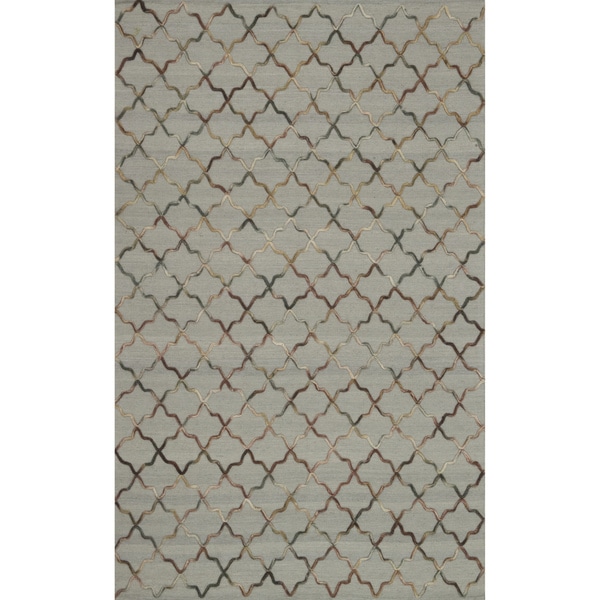 Hand-tufted Echo Beige Wool Rug (7'6 x 9'6)