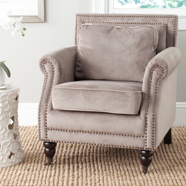 Shop Safavieh 'Karsen' Mushroom Taupe Club Chair - Free Shipping Today