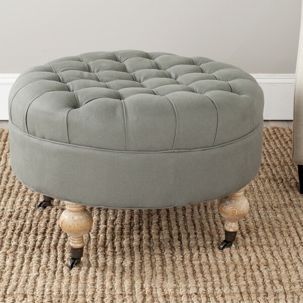 Safavieh Clara Sea Mist Round Ottoman