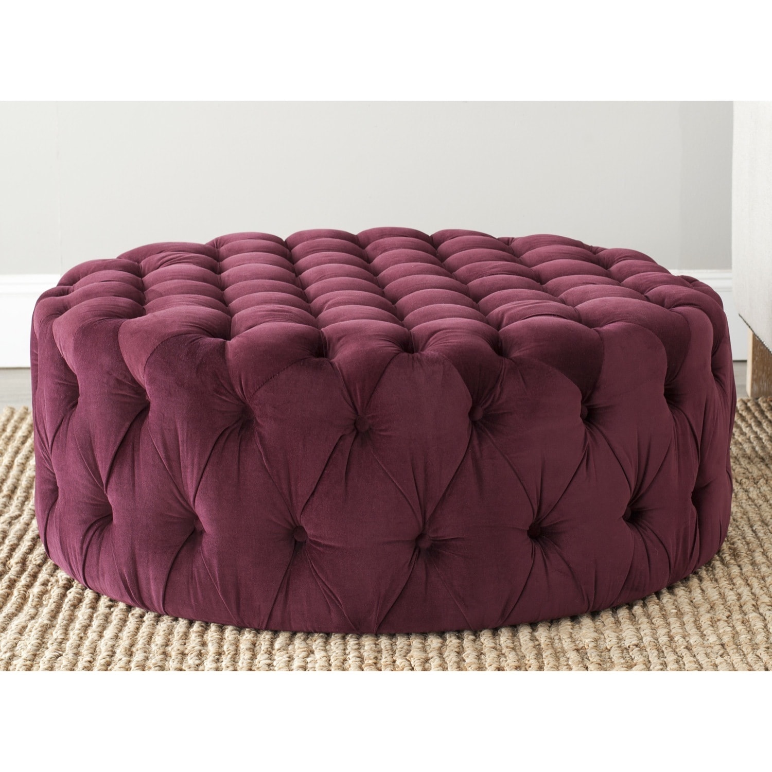 Safavieh Charlene Bordeaux Ottoman