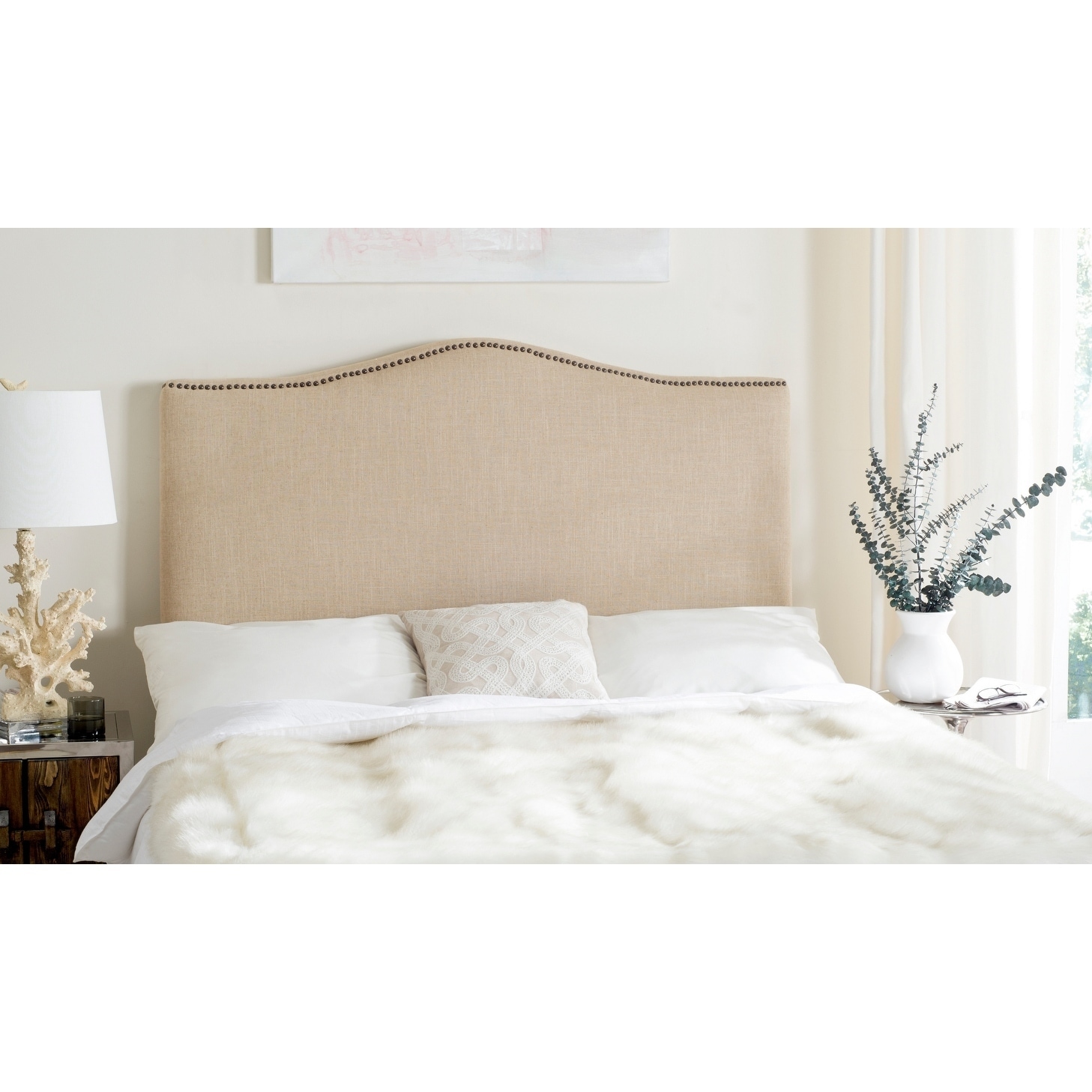 Safavieh Safavieh Jeneve Hemp Camelback Headboard (queen) Beige Size Queen