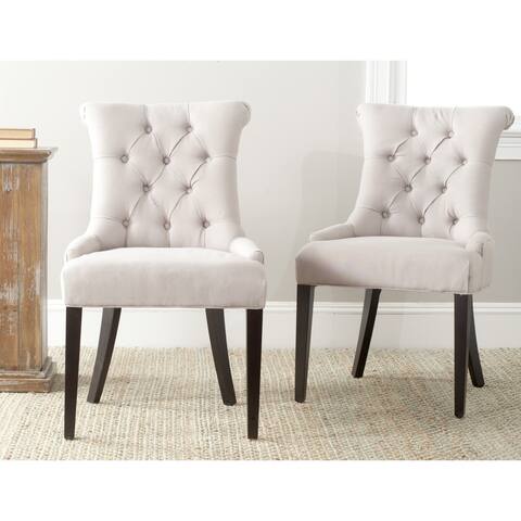 SAFAVIEH Dining Bowie Taupe Dining Chairs (Set of 2) - 22"x25.8"x37"