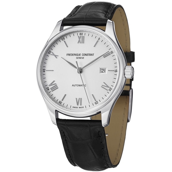 Frederique Constant Men's FC 303SN5B6 'Index' Silver Dial Leather Strap Watch Frederique Constant Men's More Brands Watches