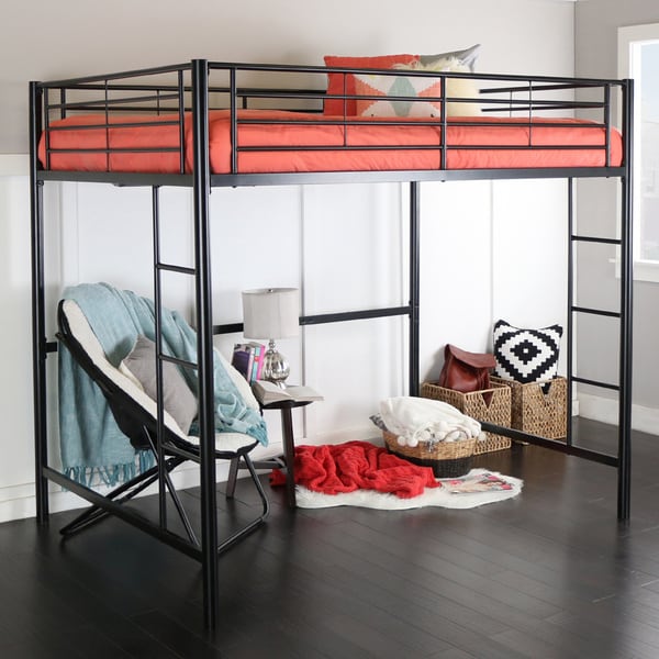 Shop Full Metal Black Loft Bed - On Sale - Free Shipping Today ...