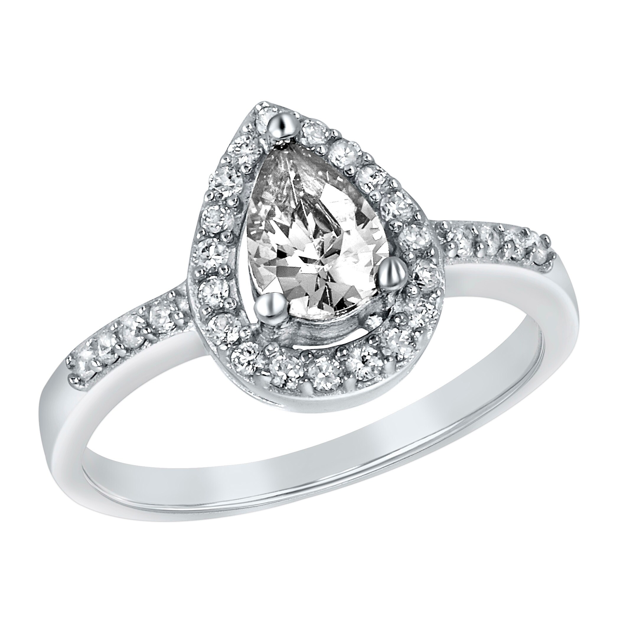 pear cut cz ring