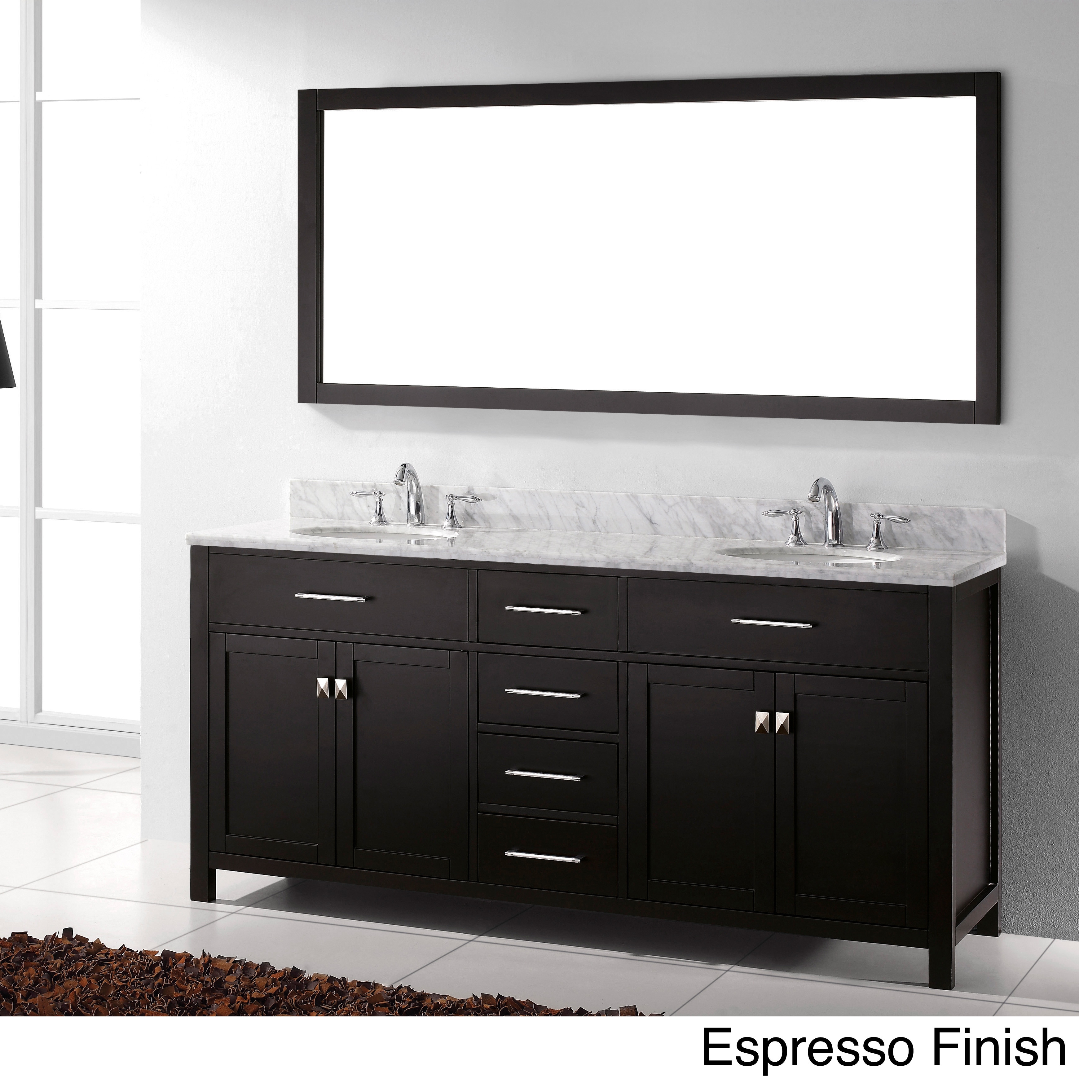 Virtu Virtu Usa Caroline 72 inch Double Sink Bathroom Vanity Set Espresso Size Double Vanities