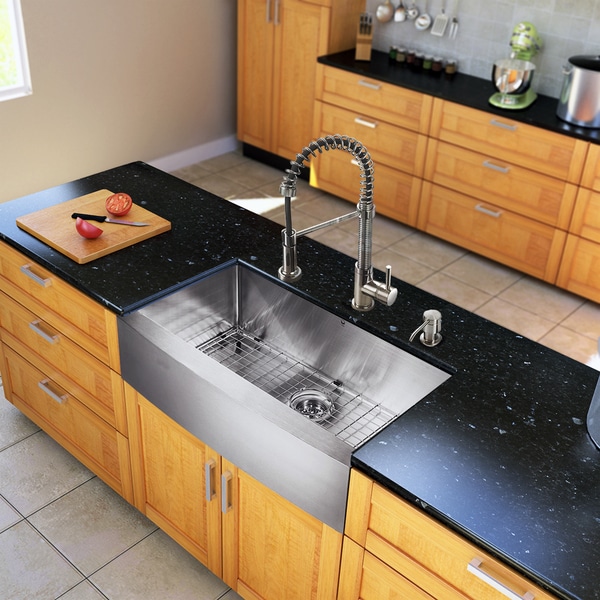 KRAUS 30 Inch Farmhouse Single Bowl Stainless Steel Kitchen Sink with ...