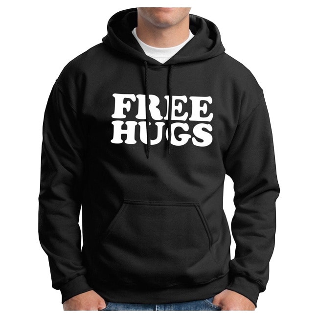 Free Hugs Funny Hoodie Mens Black Free Hugs Hoodie Black Size S