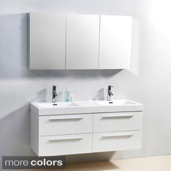 51-60 Inches Bathroom Vanities & Vanity Cabinets - Shop The Best ... - Virtu USA Finley 54-Inch Double Sink Bathroom Vanity Set