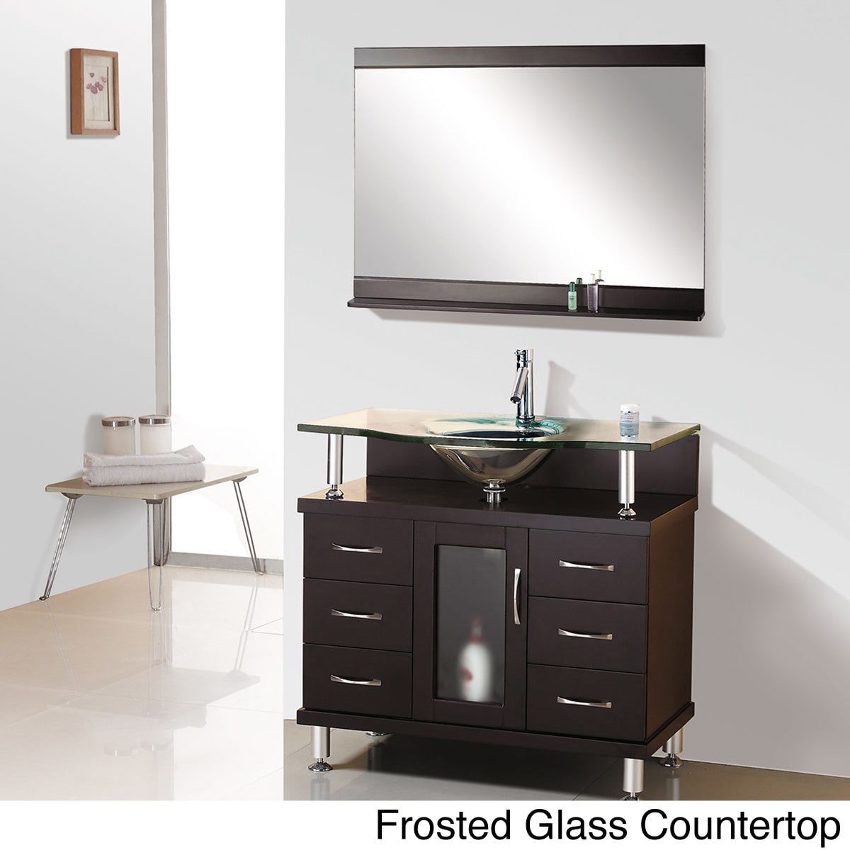 Virtu Usa Vincente 36 inch Single Sink Bathroom Vanity Set