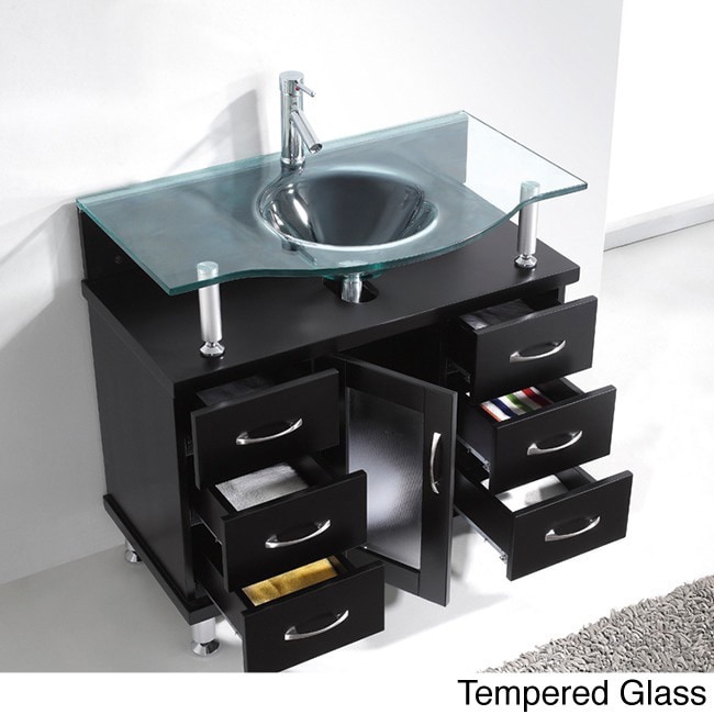 Virtu Virtu Usa Vincente 36 inch Single Sink Bathroom Vanity Set Espresso Size Single Vanities