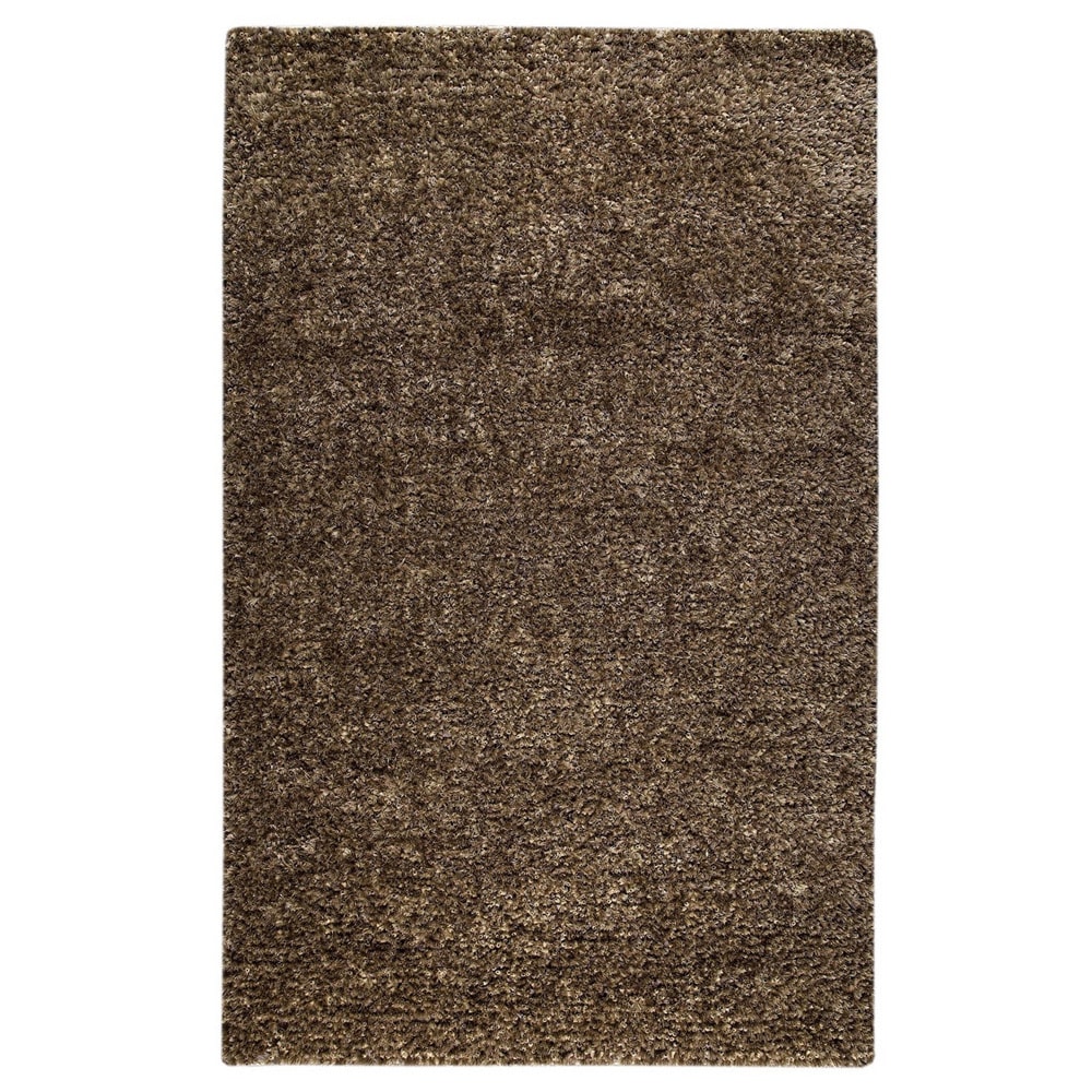 Hand woven Mali Brown Wool/ Polyester Rug (8 X 10)