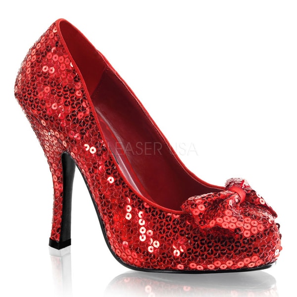 Funtasma Women's 'Oz-06' Red Sequined Bow Pumps
