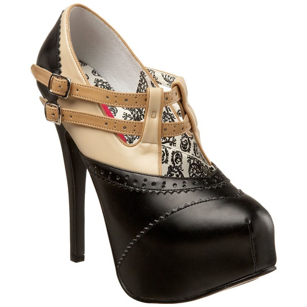 Bordello 'TEEZE-24' Women's Heel Double Buckle Strap Pumps - 15623905 ...