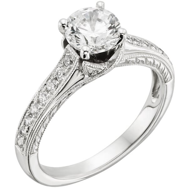 14k White Gold 1 1/4ct TDW Certified Diamond Engagement Ring (H I, I1) Engagement Rings