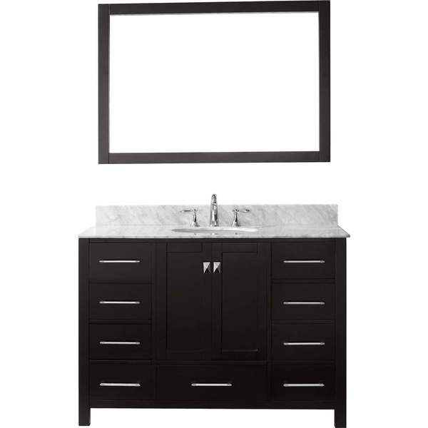 Virtu USA Caroline Avenue 48-in Single Sink Vanity w/ Top & Mirror
