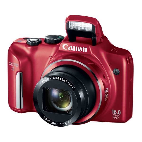 Canon Powershot SX170 IS 16MP Red Digital Camera Canon Point & Shoot Cameras