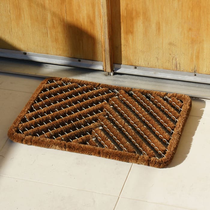 Rubber-Cal "Herringbone" Outdoor Scraper Door Mat, 18 by 30-Inch - 18 x 30