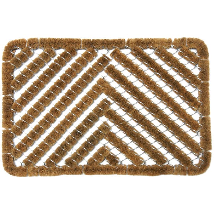 Rubber-Cal "Herringbone" Outdoor Scraper Door Mat, 18 by 30-Inch - 18 x 30