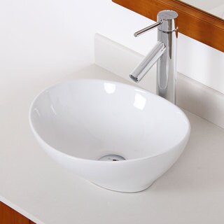 Elite High Temperature Ceramic Oval Bathroom Sink/