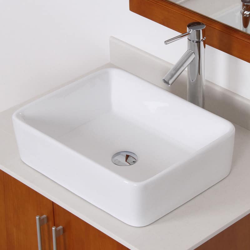 Elite High Temperature Ceramic Bathroom Sink Faucet Set