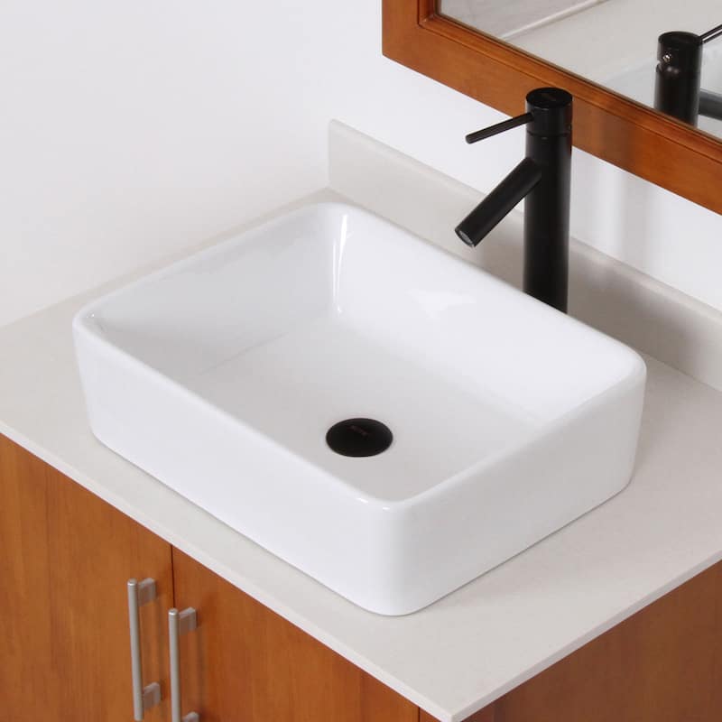 Elite High Temperature Ceramic Bathroom Sink Faucet Set