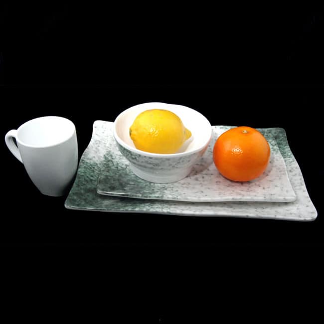 Marble Melamine 4-piece Dinner set - 9' x 12'