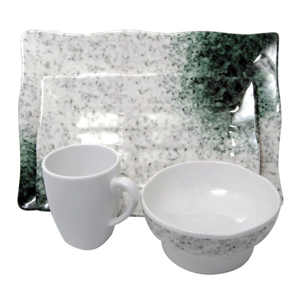 Marble Melamine 4 piece Dinner set Plates