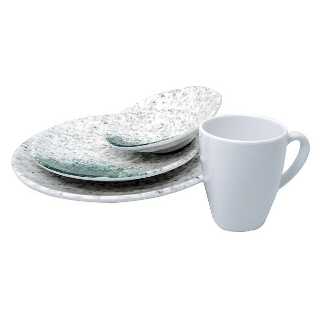 Marble Melamine Single 4-piece Dinner Set