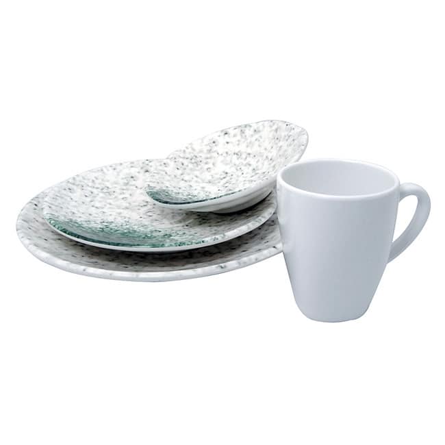 Marble Melamine Single 4-piece Dinner Set
