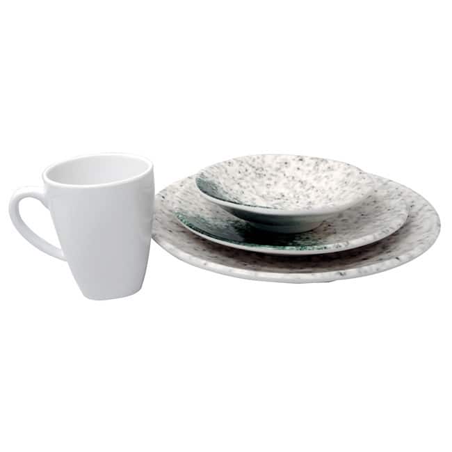 Marble Melamine Single 4-piece Dinner Set