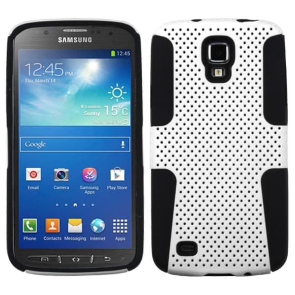 INSTEN White/ Black Phone Case Cover with Stand for i537 Galaxy S4