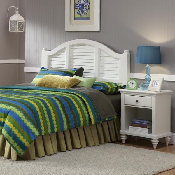 slide 3 of 3, Bermuda King Headboard and Night Stand by Home Styles Brushed - White